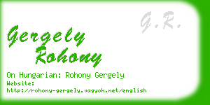 gergely rohony business card